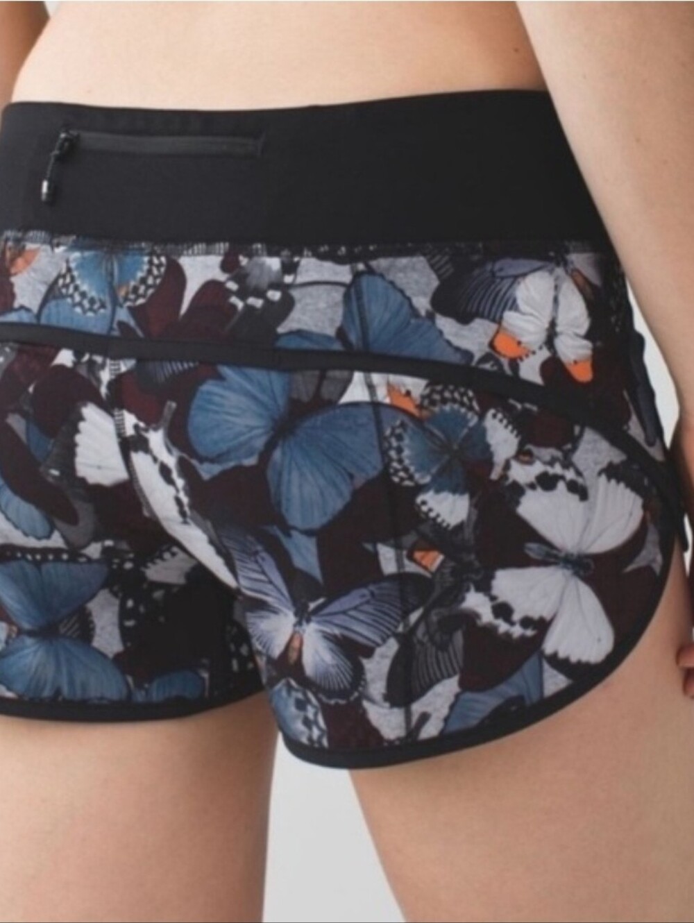 Lululemon Speed Shorts Biggie So Butterfly Print Size 8 Rare Blue Butterfly Runn
